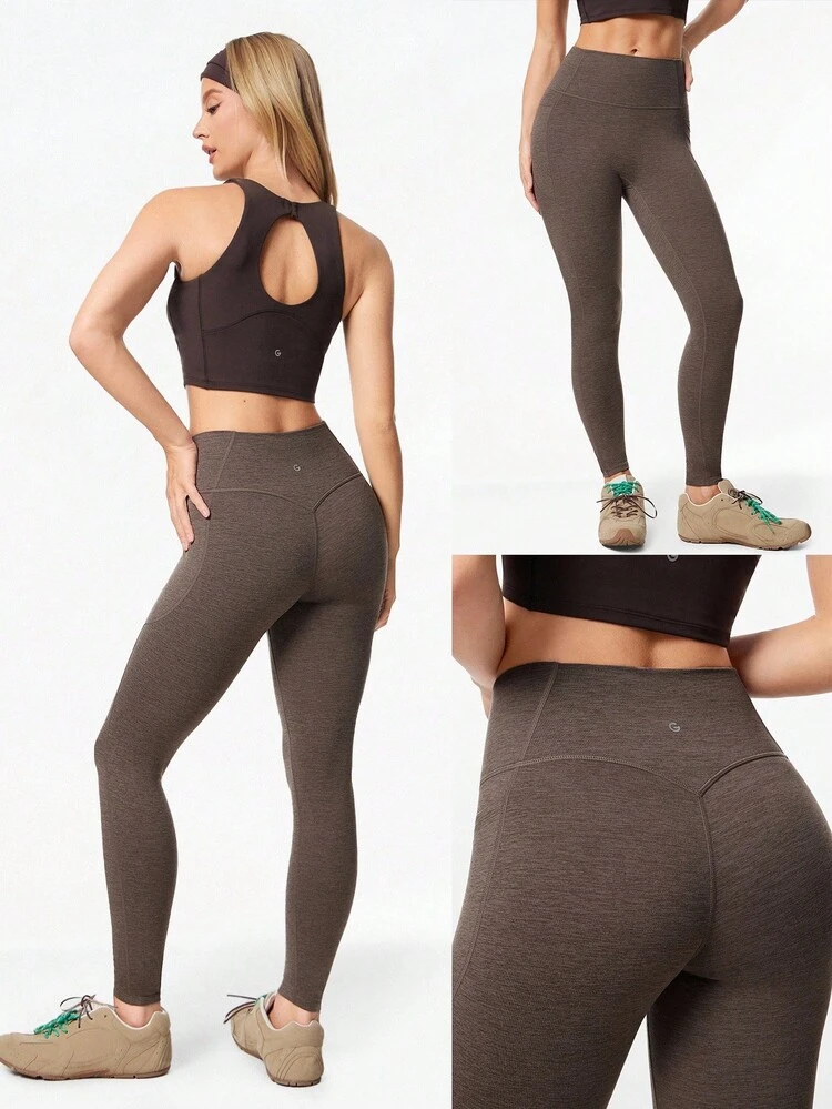 26" Softy Velvaire No Front Seam High-Waist Leggings With Side Pockets Low Impact Yoga Pilates Studio Daily Casual Wear