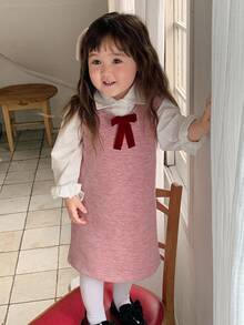 DAZY Toddler Girls' Round Neck Party Birthday Mid-Length Dress - Pink - View 2
