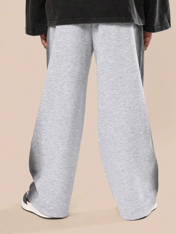 Wide Leg Sweatpants With Logo Print
