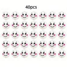 20/40/50 件 20 毫米圆形木珠，可爱脸型设计（5/20/40 件） - 天然莲花木工艺珠，适用于 DIY 珠宝制作配件、秋季装饰、圣诞装饰，适合男孩背包、万圣节、学校背包。透明背包、学校、万圣节服装。 - 米色 - 查看 7