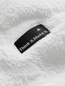 PAVTROS 男士抓绒拉链翻领字母图案防风外套/户外防风外套/派克大衣/冬季外套，适合秋冬休闲街头穿着的拉链外套 - 白色 - 查看 2