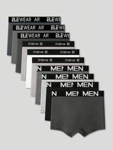 EasyFave Basic Casual Comfortable Fashion Waistband Young Men's Boxer Briefs (10-Pack) - Multicolor - View 2