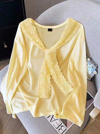 GlowEve Elegant And Casual Autumn T-Shirt For Women's Knitted Vacation