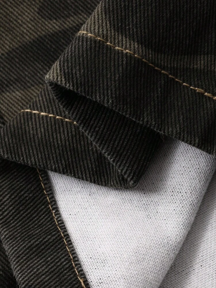 Teen GirlCamo Print Flap Pocket Side Cargo Jeans