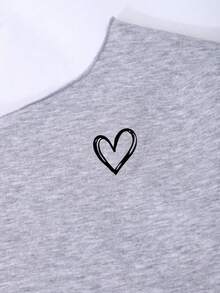 SHEIN Mädchen Schmetterling Muster asymmetrische Schulter freiliegende asymmetrische Saum Lässig Sweatshirt