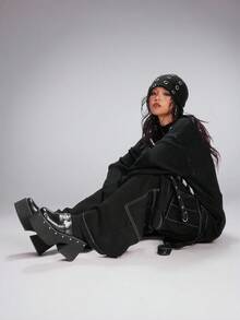 Sugerpunk 女士休闲厚底包头拖鞋 - 黑色 - 查看 3