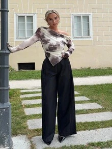 Jeta Ari Women's Asymmetrical Hem Tie Dye Long Sleeve T-Shirt - Multicolor - View 6