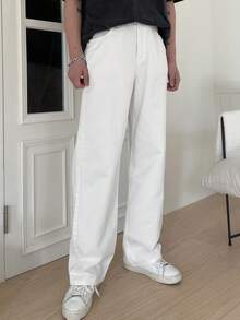 DAZY Men Solid Color Simple Daily Casual Jeans, For Fall