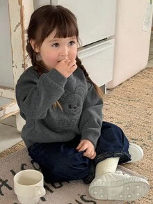 DAZY 女童卡通印花圆领长袖卫衣，秋冬