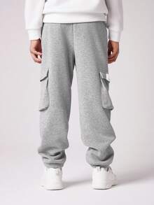 SHEIN Young Boy Casual Versatile Graphic Print Cargo Sweatpants Fall Winter
