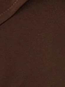 SHEIN EZwear 女式巧克力棕色翻领纽扣前长袖短款风衣，秋季 - 巧克力棕 - 查看 7