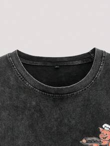 Whitmere Herren Tanktop, urban lässiges Strandoutfit mit Vintage-Waschung und Grafik, leicht, locker geschnitten, entspannt, für Sommerurlaub, Outdoor und Alltag - Schwarz - Übersicht 3