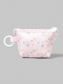 ROMWE Kawaii Bolsa portátil mini, monedero, estuche para auriculares, llavero de almacenamiento con diseño de nota musical y cuadros - Multicolor - Ver 4