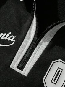 Claim Dot 宽松版型男式插肩袖字母印花 Polo 衫 - 彩色 - 查看 3