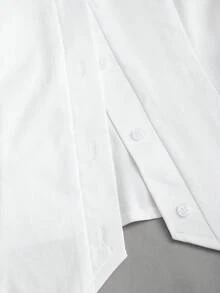 Sweetra Camicia a maniche lunghe da donna con design in vita arricciato e fiocco alla francese, adatta per l'autunno - Bianco - Visualizzare 3