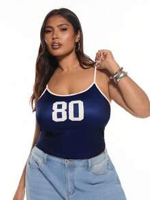 Solavibe 大码女式休闲 80 图案性感吊带背心，适合夏季 - 彩色 - 查看 5