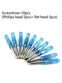 10pcs Blue Mini Screwdriver Set, Toy 2mm Cross Word Repair Tool, Suitable For Exercising Hands-On Ability Small Repair Tool, Crystal Screw Tool Halloween, Christmas, Thanksgiving Gift, Tools For Men