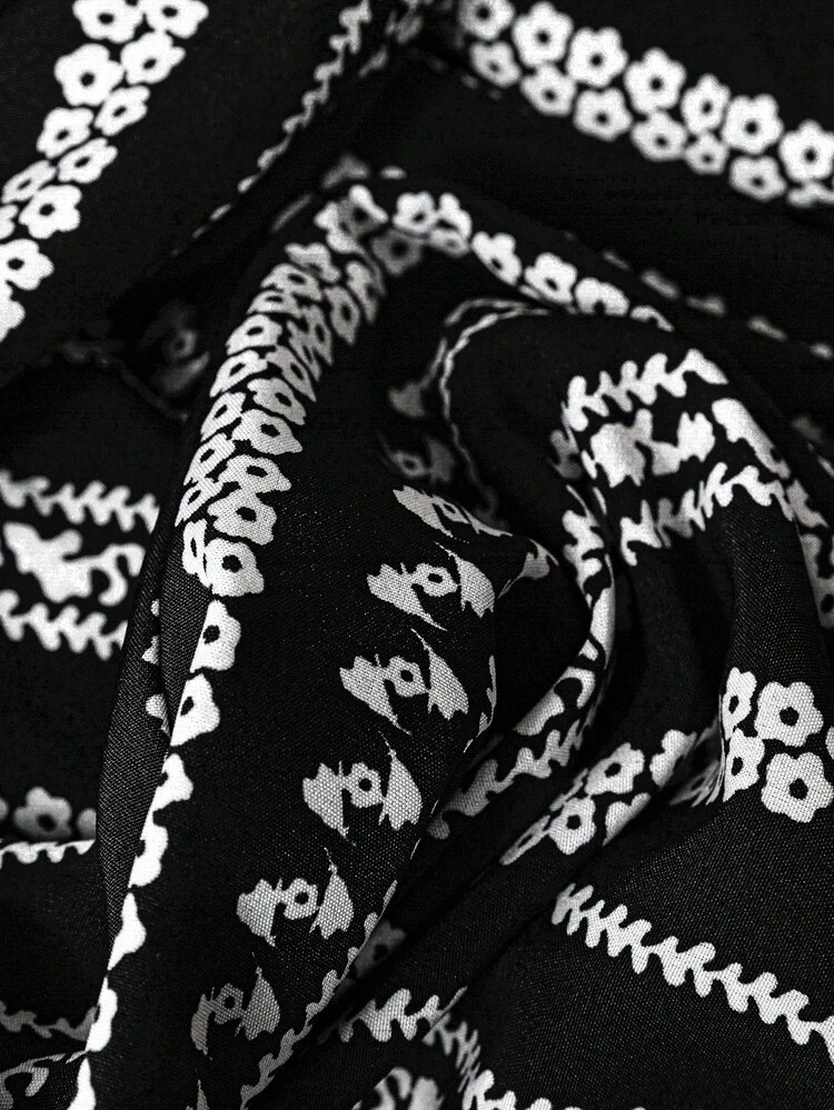 プラスサイズ女性用 無地Vネック フリル袖シャツ とストライプ ワイドレッグパンツ カジュアル 2点セット