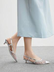 CUCCOO BIZCHIC Women's Pointed Toe High Heel Fashion Shoes, Suitable For Party, Work, Formal Occasions, Christmas, Halloween, Music Festivals, Autumn - Silver - View 6