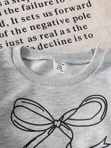 SHEIN 2 piezas Conjunto de top de manga larga con estampado de letras y pantalones acampanados con estampado de leopardo para niños pequeños, conjunto de sudadera lindo y cómodo para primavera/otoño