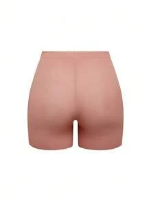 SHEIN 1 Set Women's Solid Color Elastic Comfortable Safety Shorts - Apricot - View 8