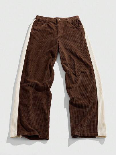 Street Life Pantaloni della tuta casual da uomo con colori a contrasto e patchwork