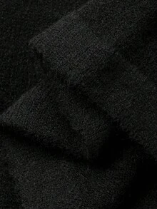 DAZY 2 件套女式休闲水钻装饰高领 3/4 袖毛衣和裤子套装，秋季 - 黑色 - 查看 9