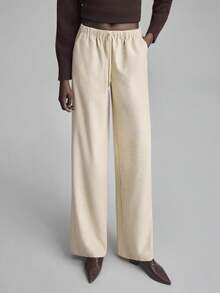 Ontre 2025 New Women's, Autumn/Winter Apparel, All-Season Wear, Winter Pants, Back To School For Women, Halloween & Christmas, Women's Teacher Attire, Outerwear, Night Out Wear, Wedding Guest, Elegant Wedding Guest Attire, Church For Women, Business Casual Women's Trousers In Woven Fabric, Straight Leg, Casual Pants, Business Casual, Commuter Wear, Daily, Autumn/Winter New Year Women's Christmas - Khaki - View 7