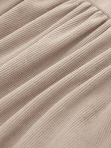 Cozy Pixies 女婴花卉印花荷叶边领长袖束腰连衣裙