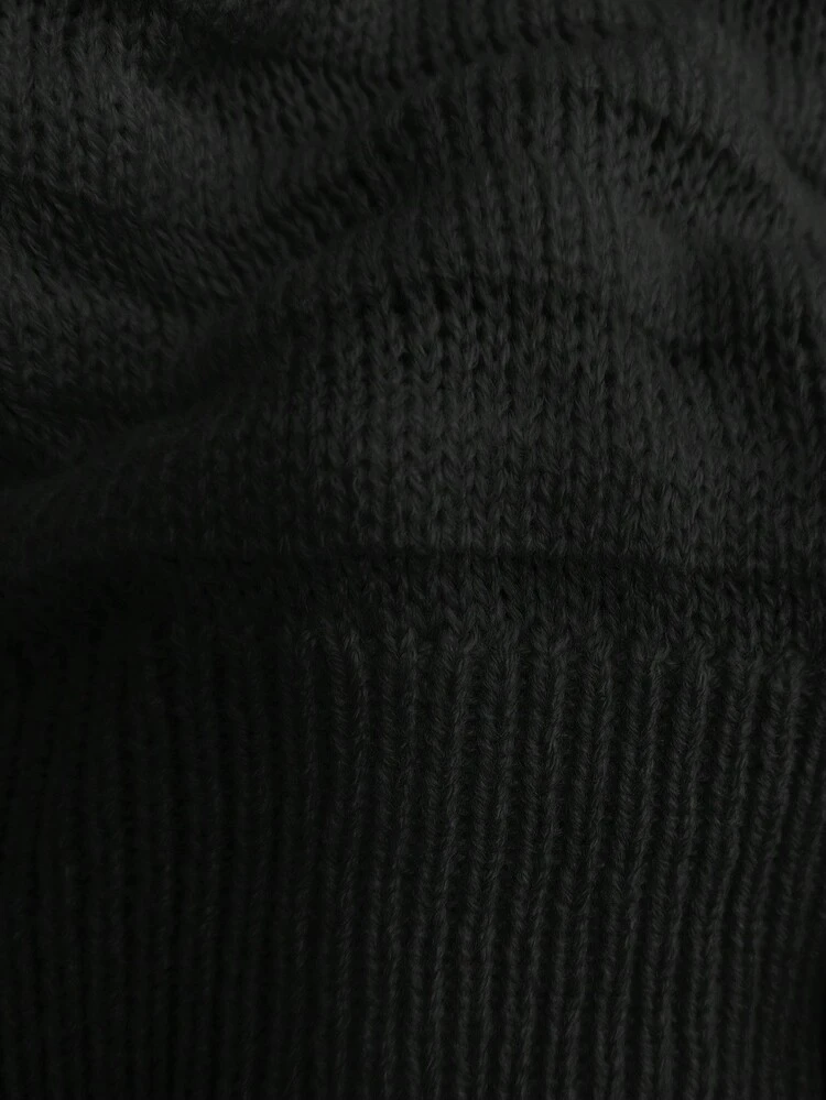 Plus Size Casual Solid Color Asymmetric Collar Long Sleeve Pullover Sweater, Autumn/Winter,2025 New