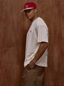 Musero Áo thun ngắn tay dáng rộng in họa tiết / Bộ sưu tập Xuân Hè - Màu be - Xem 3