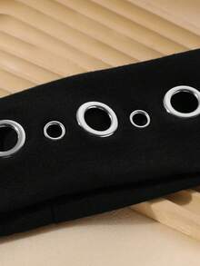 ROMWE Grunge Punk 2pcs Y2K Street-Style Hollow Metal Wide Headbands, Solid Color, Punk Decor For Girls, Suitable For Daily Life And Outdoor Activities - Multicolor - View 3