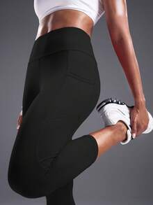 Powerista Women's Solid Color Sports Leggings With Pockets Yoga Pants