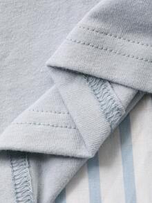 DAZY Baby Girl Solid Color Crew Neck Long Sleeve Top And Cartoon Bear Print Pants Pajama Set