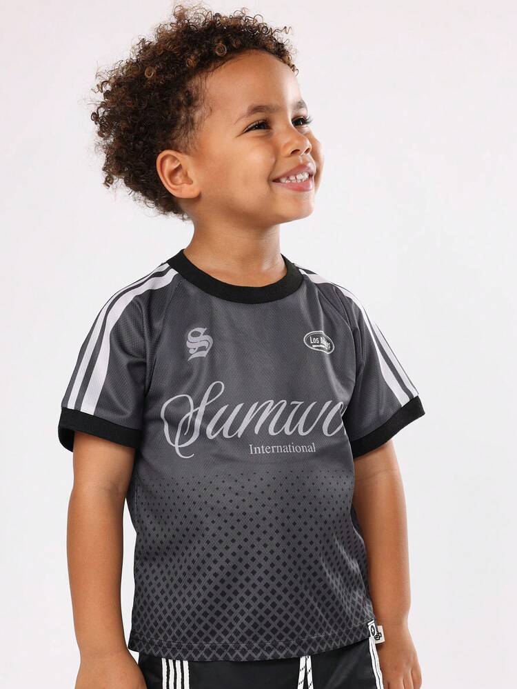 Diamond Pattern T-Shirt With Los Angeles Script Print