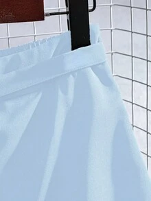 GlowEve Chân váy đuôi cá trơn màu thanh lịch dành cho nữ, thích hợp để đi làm - Màu xanh bạc hà - Xem 3