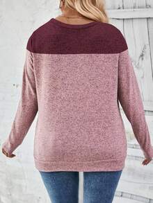 EMERY ROSE Áo thun tay dài cổ tròn màu trơn thời trang thường ngày cỡ lớn dành cho nữ - Nhiều màu - Xem 2