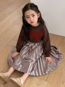 DAZY Casual Pleated Young Girls Skirts, Versatile & Minimalist - Khaki - View 6