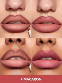 SHEGLAM Glam 101 Lippenstift & Liner Duo-Macaron 2-in-1 matter doppelseitiger Lipliner Lippenstift Stift, hochpigmentiert, langanhaltend, glatt, leicht zu tragen, Lippen Make-up in Rosa und Braun, Marken Beauty Make-up Kosmetik für Frauen und Mädchen, perfekt für Herbst und Winter, ideal für Y2K, festliche Mode, geeignet als Geburtstagsgeschenk, Halloween Party, beste Farbe - Verschiedenfarbig - Übersicht 3