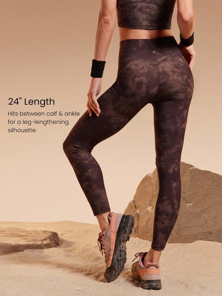 GLOWMODE X Discovery 24" FeatherFit™ Summit Flow Tie-Dye Side Pockets High-Rise Leggings Outdoor Hiking Daily Active Wear