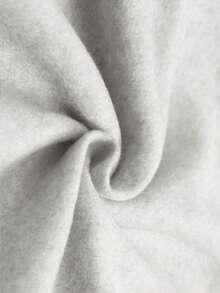 INAWLY Áo nỉ trùm đầu dài tay hở vai in họa tiết thường ngày cho nữ, mùa thu/đông - Màu Xám nhạt - Xem 4