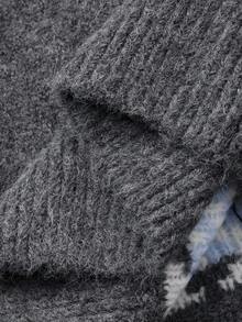 DAZY Women's Crew Neck Contrast Color Casual Loose Fit Long Sleeve Sweater, Korean Style, Autumn/Winter,New Year,Christmas