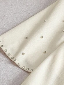 GlowEve 女士编织优雅度假主题冬季羊毛面料 - 米色 - 查看 5