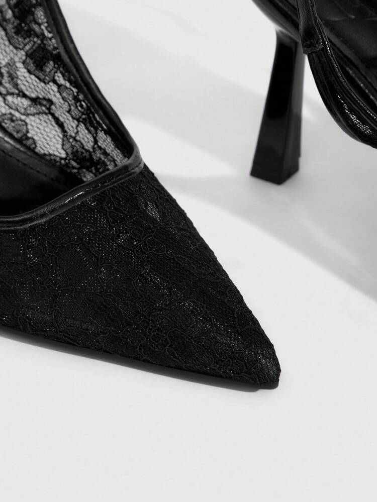 CUCCOO SZL Women's Fashionable Sexy Lace Wedding High Heels For Christmas Spring Shoes