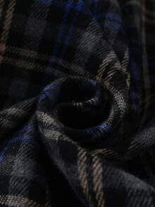 Conjunto de pijama casual y cómodo con cardigan de cuello de solapa a cuadros y pantalones para adolescentes