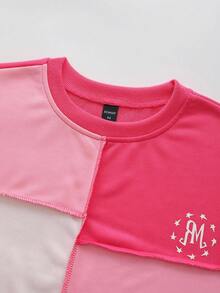 ROMWE MEN Street Life Felpa da uomo con patchwork, contrasto di colori e orlo sfilacciato, adatta per l'autunno