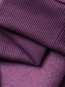 DAZY 女童印花连帽保暖长袖卫衣，秋冬季 - 紫色 - 查看 8