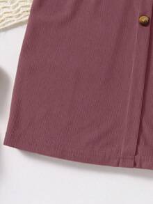 Sparklyn 女童休闲灯芯绒心形口袋中长修身半身裙，春秋