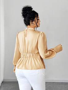 SHEIN Elenzya 万圣节大码衬衫 - 金色 - 查看 2