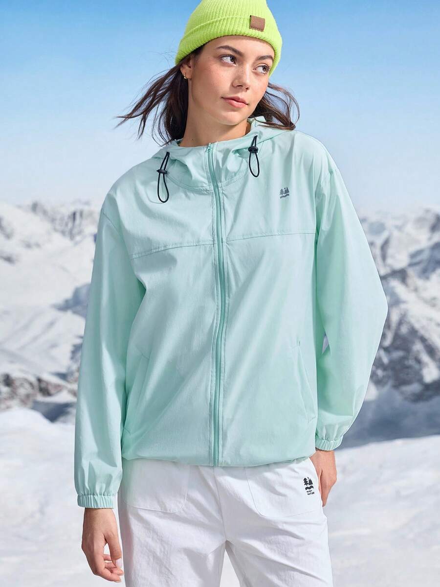 In My Nature Chaqueta casual con capucha con cordón y cremallera para mujer